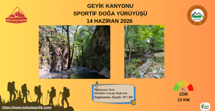 GEYİK KANYONU SPORTİF DOĞA YÜRÜYÜŞÜ