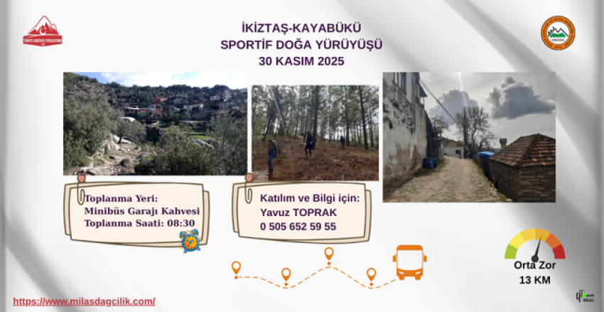 İKİZTAŞ-KAYABÜKÜ SPORTİF DOĞA YÜRÜYÜŞÜ