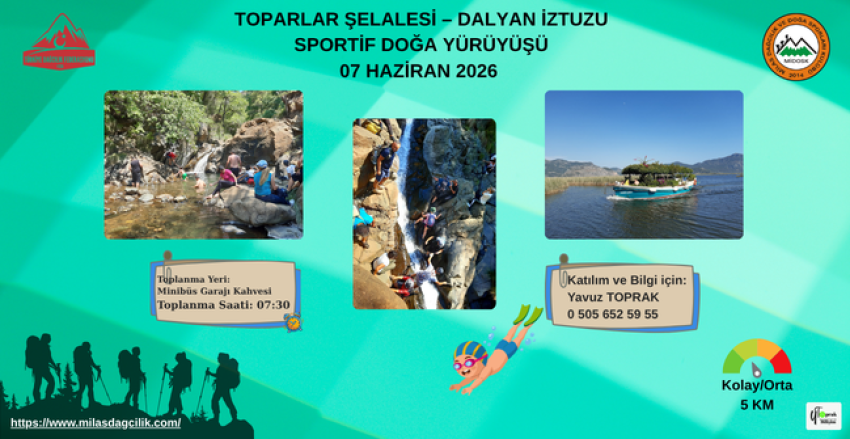 TOPARLAR ŞELALESİ – DALYAN İZTUZU SPORTİF DOĞA YÜRÜYÜŞÜ
