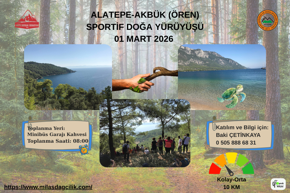 ALATEPE-AKBÜK (ÖREN)  SPORTİF DOĞA YÜRÜYÜŞÜ