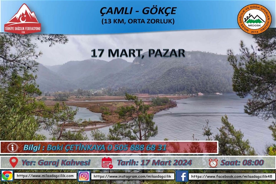 ÇAMLI – GÖKÇE SPORTİF DOĞA YÜRÜYÜŞÜ