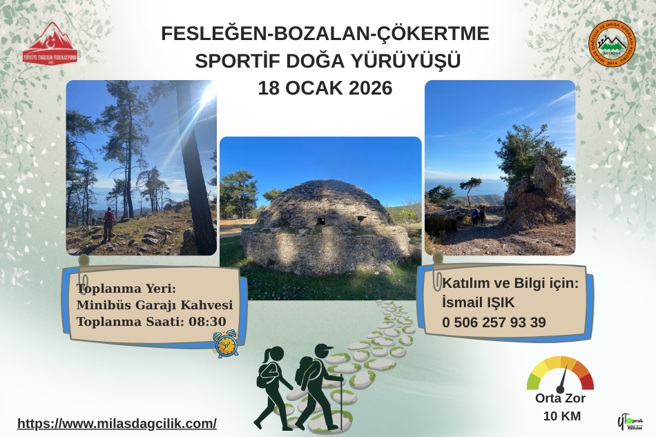 FESLEĞEN-BOZALAN-ÇÖKERTME SPORTİF DOĞA YÜRÜYÜŞÜ