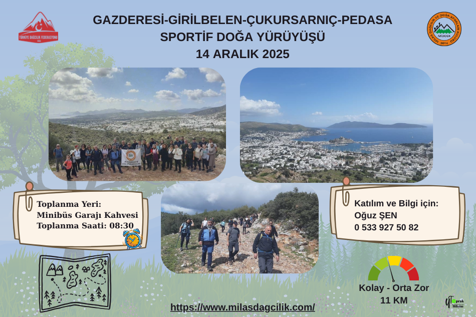 GAZDERESİ-GİRİLBELEN-ÇUKURSARNIÇ-PEDESA SPORTİF DOĞA YÜRÜYÜŞÜ