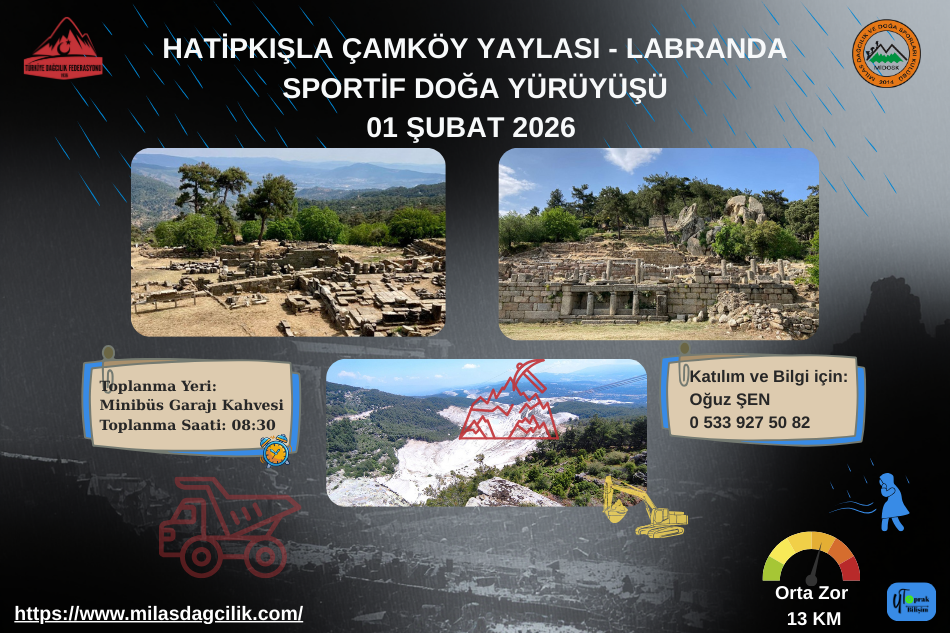 HATİPKIŞLA ÇAMKÖY YAYLASI - LABRANDA SPORTİF DOĞA YÜRÜYÜŞÜ