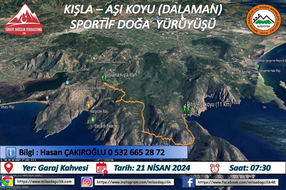KIŞLA-AŞI KOYU SPORTİF DOĞA YÜRÜYÜŞÜ (DALAMAN)