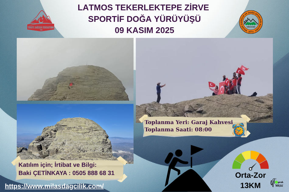 LATMOS TEKERLEKTEPE ZİRVE SPORTİF DOĞA YÜRÜYÜŞÜ