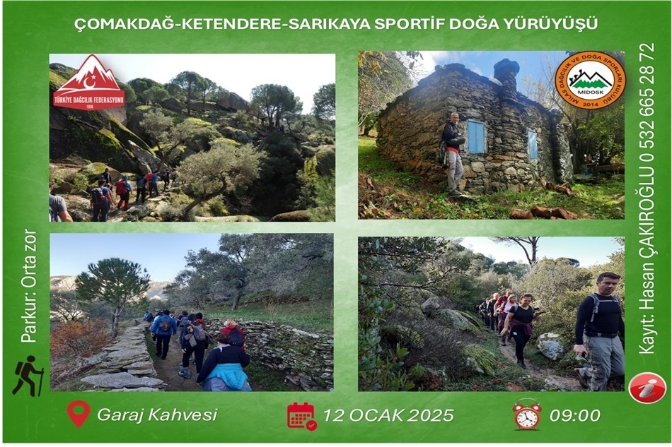Çomakdağ-Ketendere-Sarıkaya Sportif Doğa Yürüyüşü