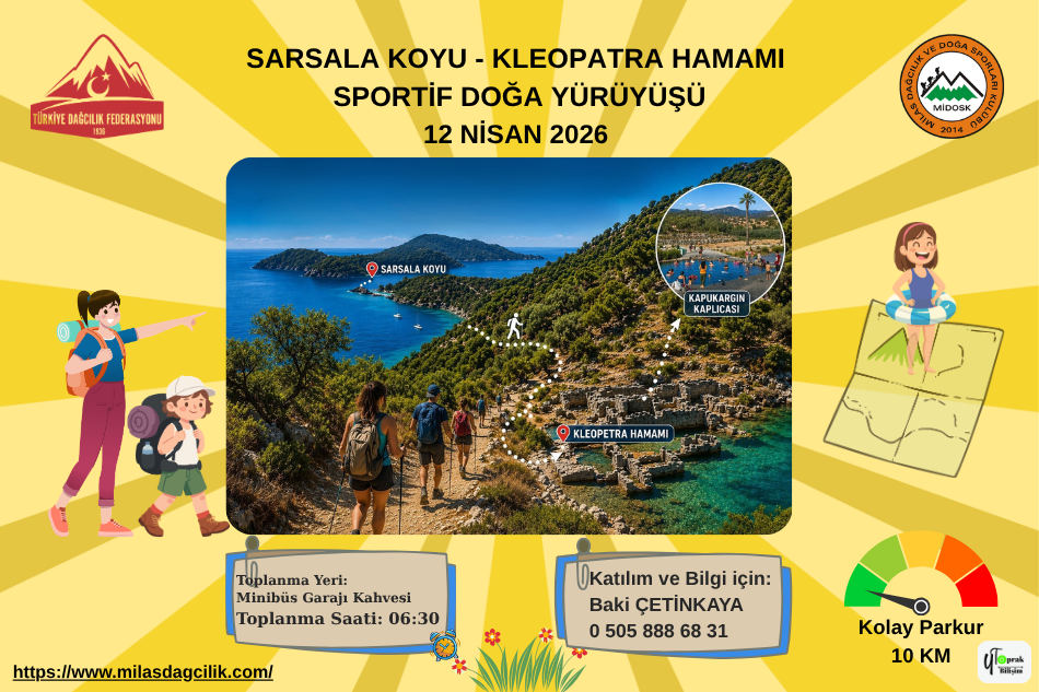 SARSALA KOYU - KLEOPATRA HAMAMI SPORTİF DOĞA YÜRÜYÜŞÜ